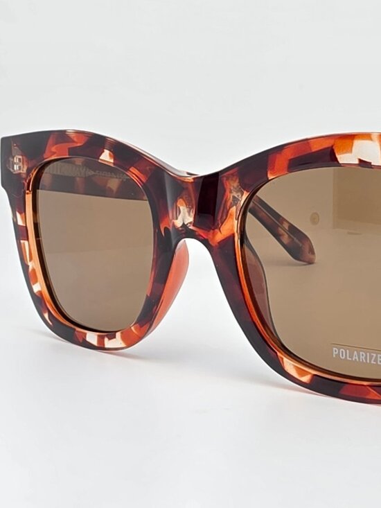 Quay Australia After Hours Tortoise Frame Polarized Brown Cat Eye Sunglasses main image 16